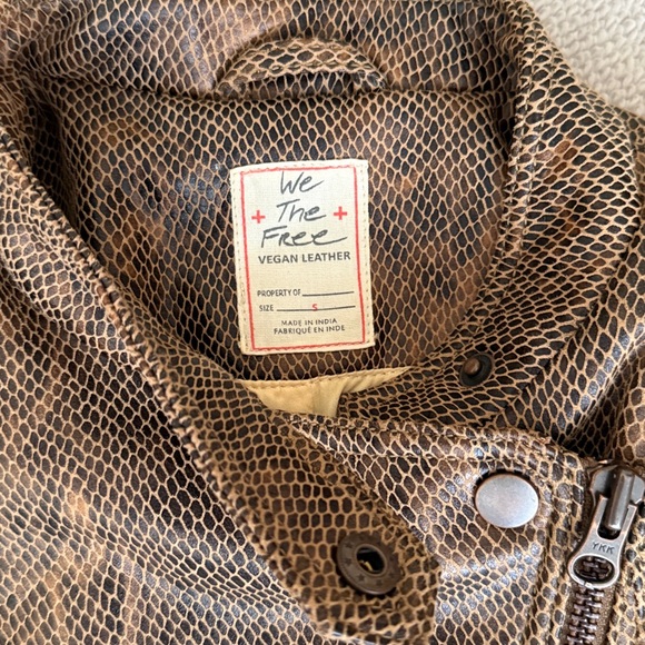 Free People Fenix SnakeSkin Vegan Leather Moto Jacket - Picture 6 of 8